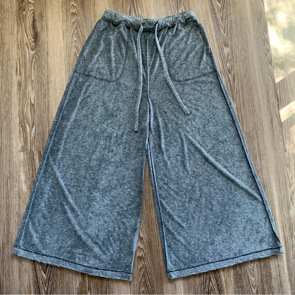 Free People Make It Maxi Wide Leg Terry Lounge Pants Gray  Size XS - Picture 3 of 16